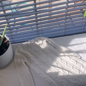 Cream and gold sweater dress